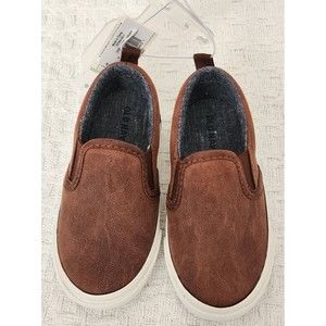 NEW Old Navy Boys Brown Faux Leather Loafers Slip-on Shoes Size 6
